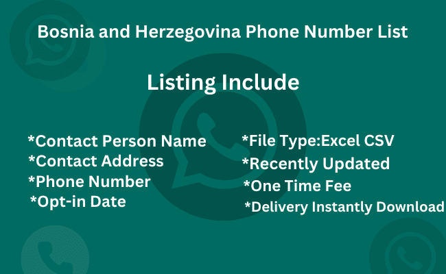 Bosnia and HerzegovinaPhone Number List