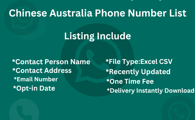 Chinese Australia Phone Number List