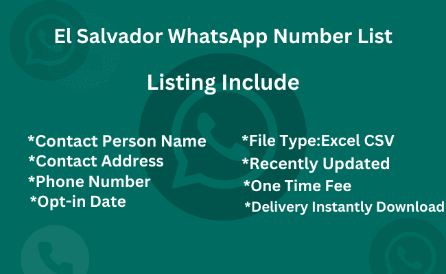 El Salvador whatsapp number list