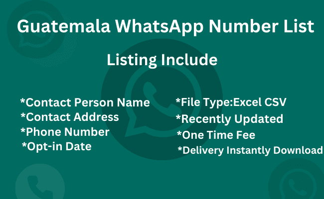 Guatemala whatsapp number list